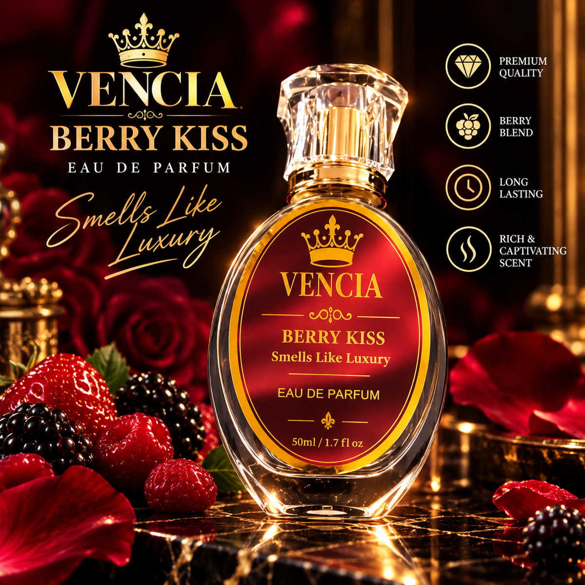 Vencia Berry Kiss  Eau de Parfum for Women-50ml / 1.7 fl oz