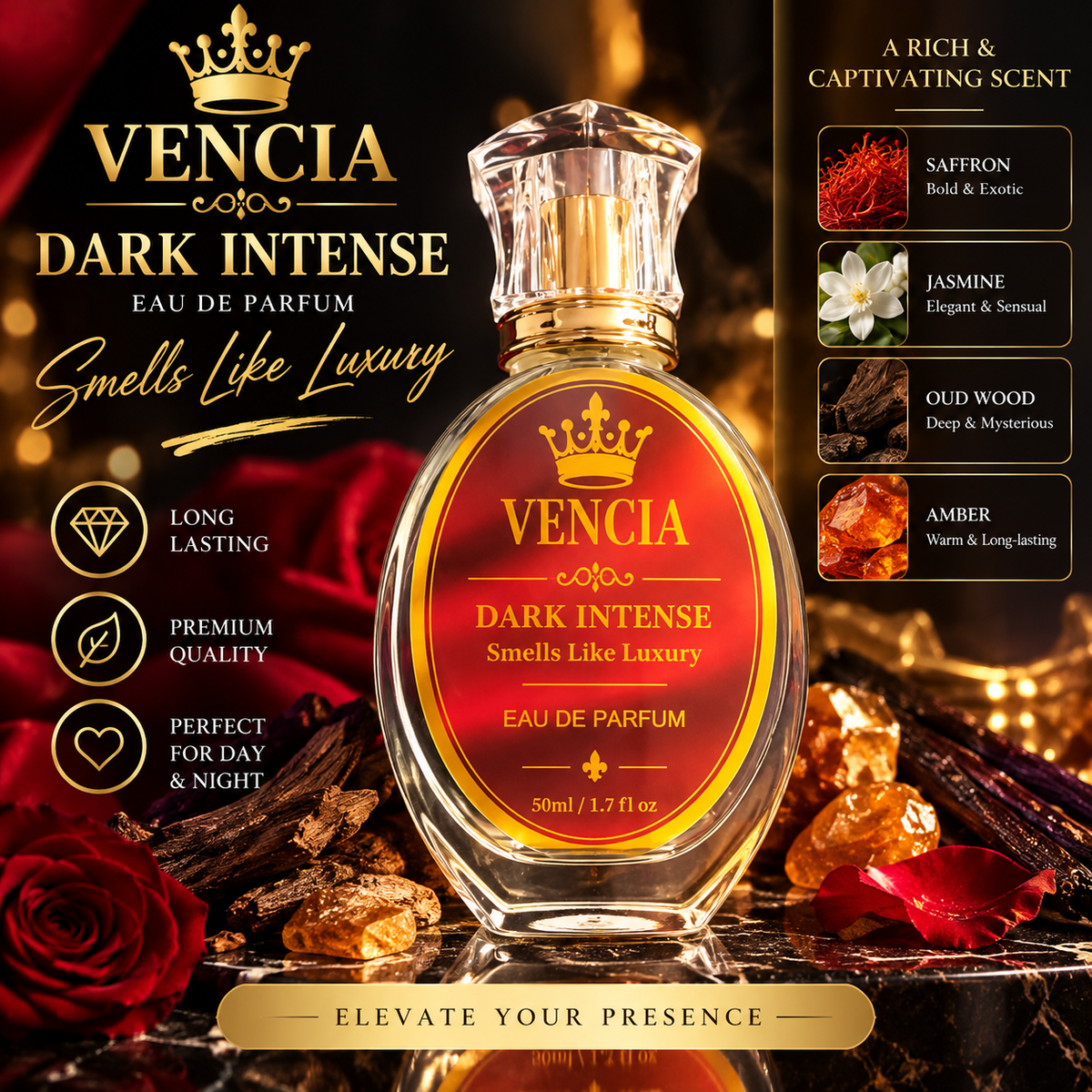 Vencia  Dark Intense Eau de Parfum 50 ml /1.7 oz