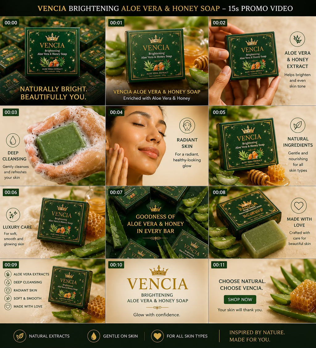 Vencia Brightening Aloe Vera & honey Soap Bar -Face & Body Cleansing,100g